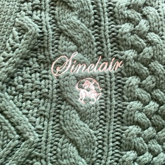 Sinclair Global Cableknit Cardigan Hunter Green Size Small - Picture 5 of 7